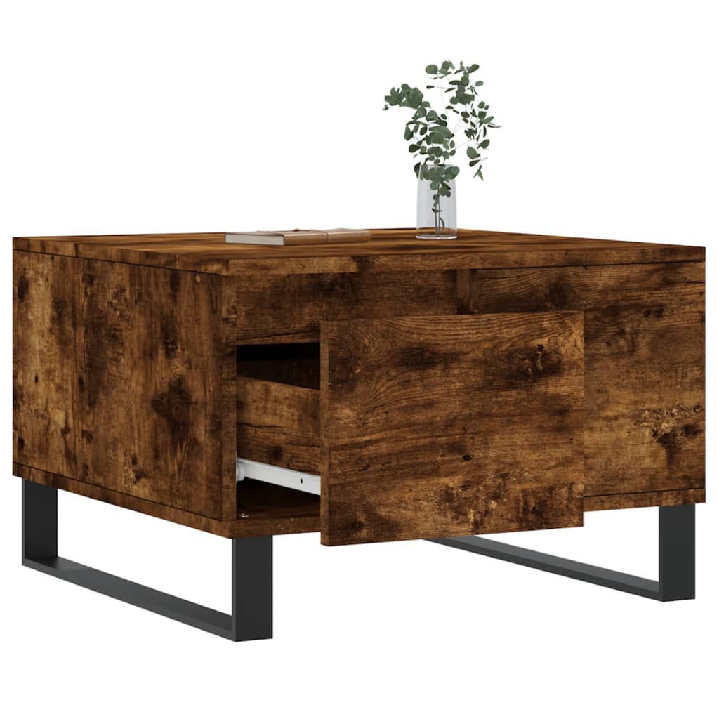 Coffee Table Smoked Oak 55x55x36.5 cm Engineered Wood