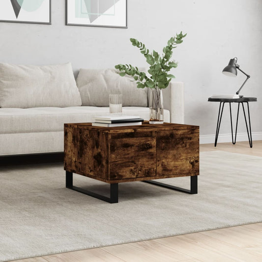 Coffee Table Smoked Oak 55x55x36.5 cm Engineered Wood