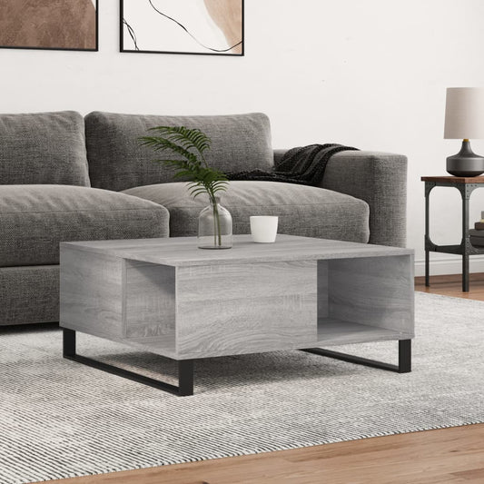Coffee Table Grey Sonoma 80x80x36.5 cm Engineered Wood