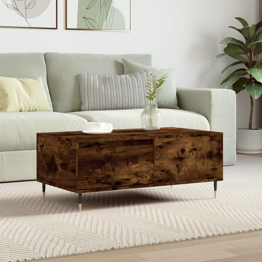 Coffee Table Smoked Oak 90x50x36.5 cm Engineered Wood