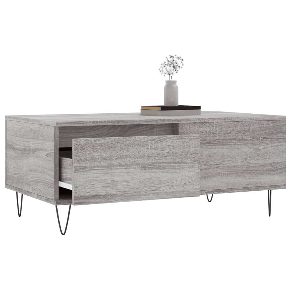 Coffee Table Grey Sonoma 90x50x36.5 cm Engineered Wood