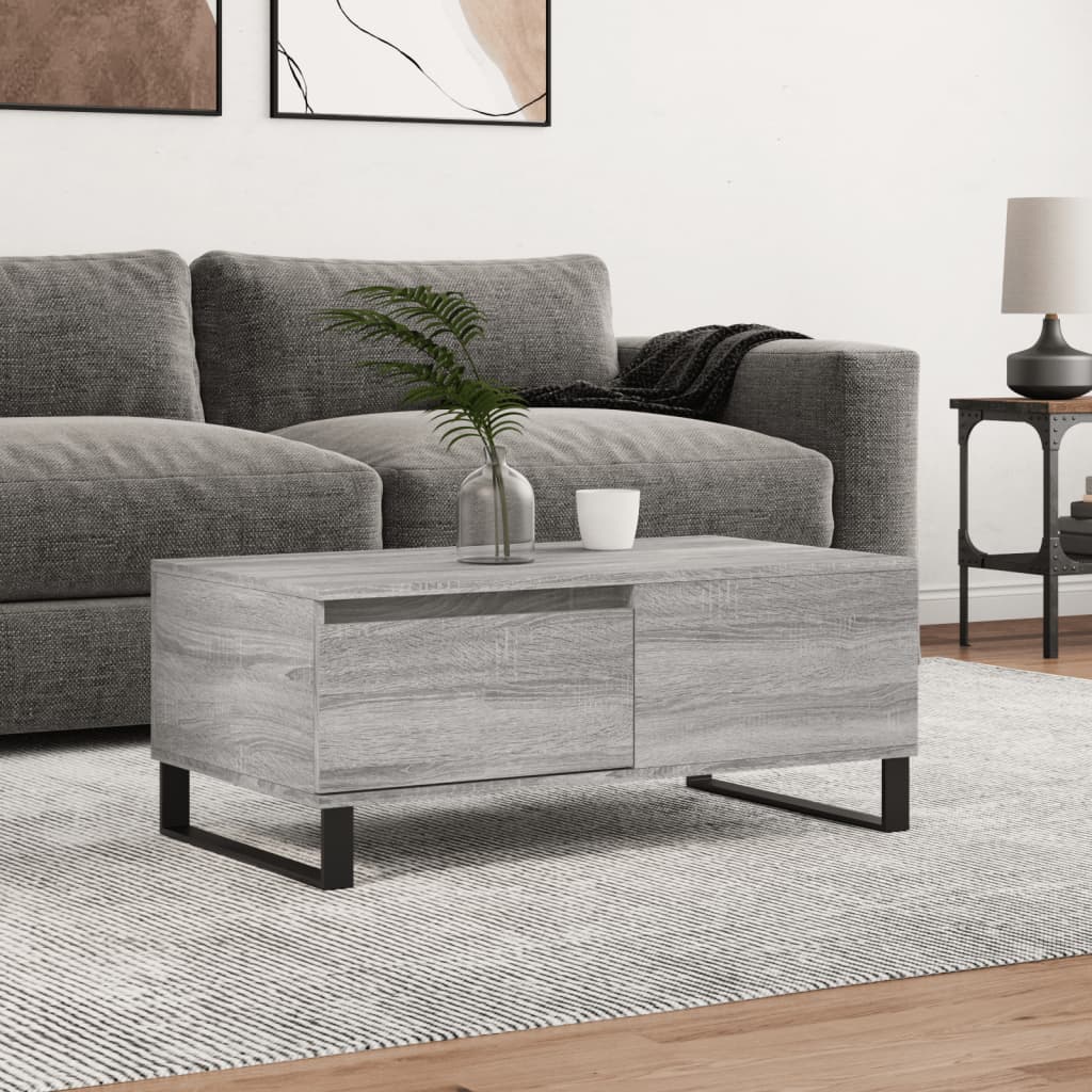 Coffee Table Grey Sonoma 90x50x36.5 cm Engineered Wood
