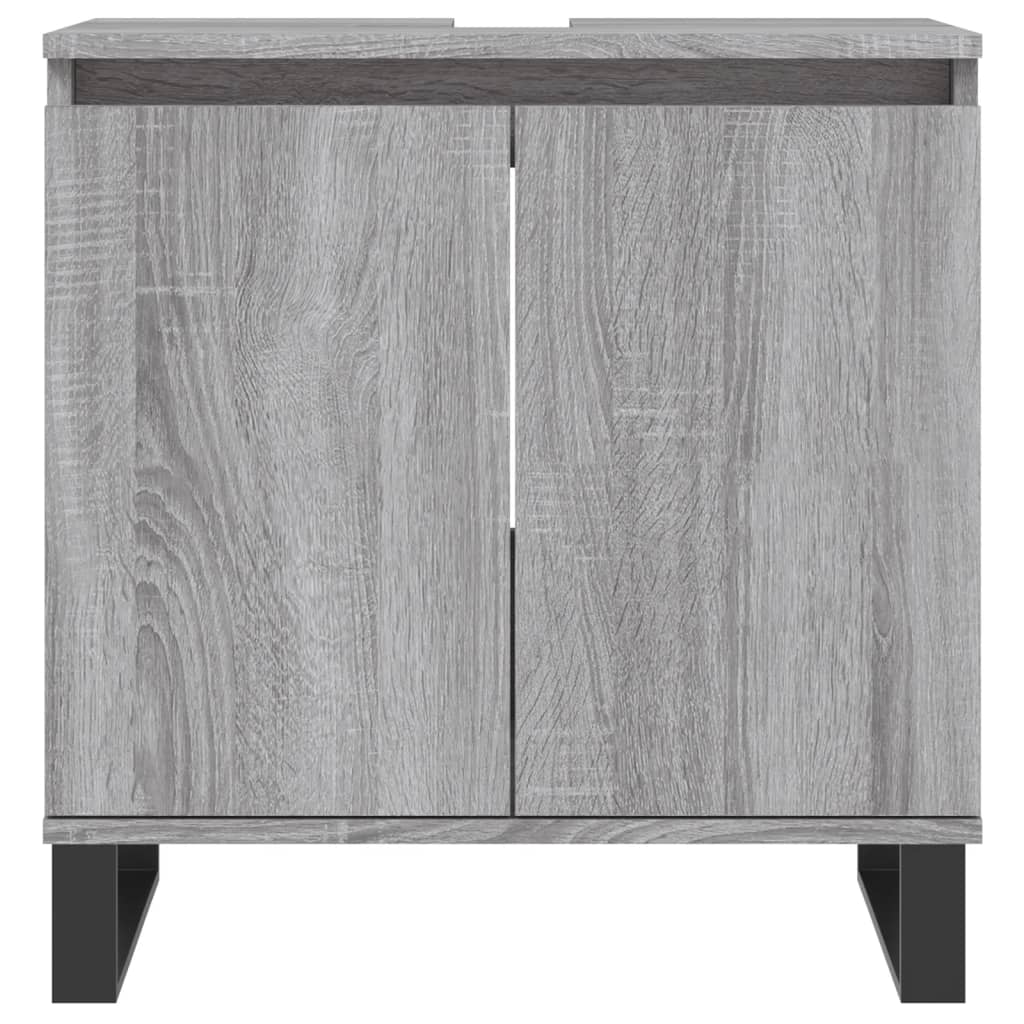 3 Piece Bathroom Cabinet Set Grey Sonoma Engineered Wood