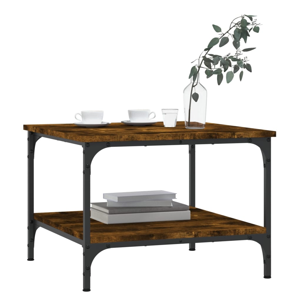 Coffee Table Smoked Oak 55x55x40 cm Engineered Wood