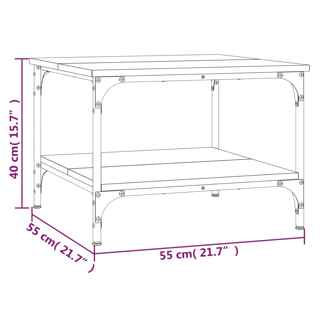 Coffee Table Smoked Oak 55x55x40 cm Engineered Wood