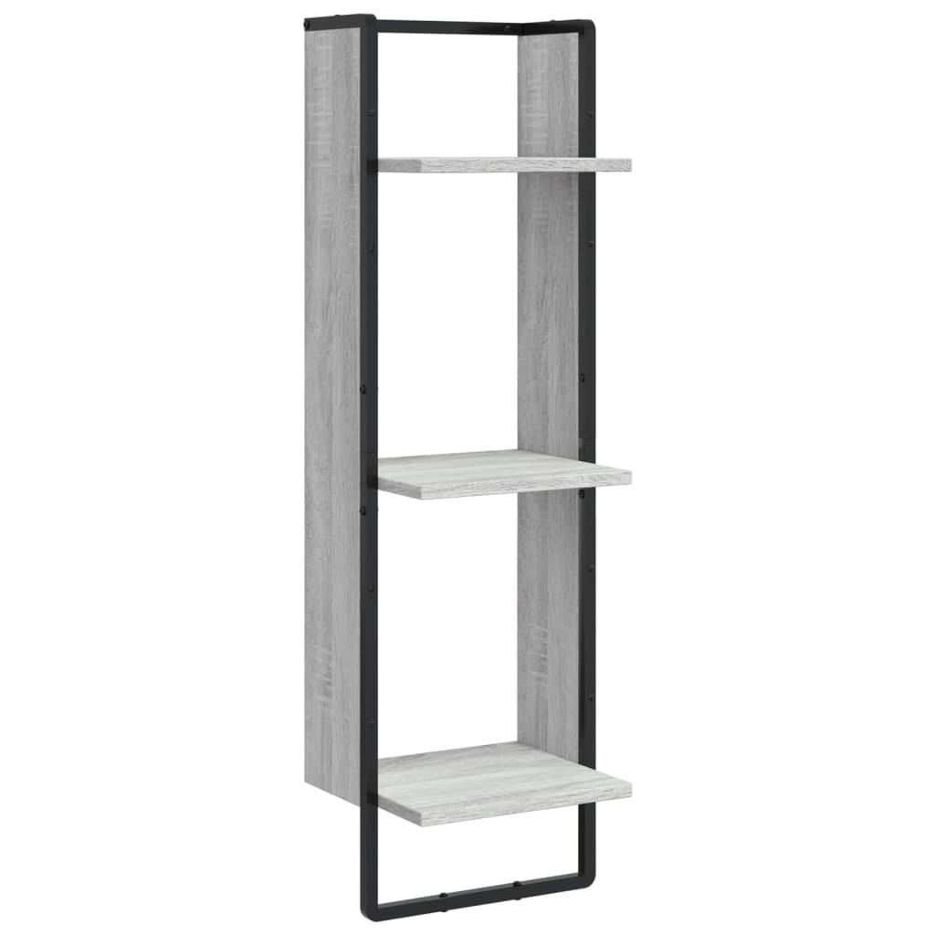 6 Piece Wall Shelf Set with Bars Grey Sonoma Engineered Wood