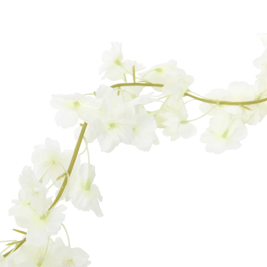 Christmas Flower Garlands 6 pcs White 180 cm