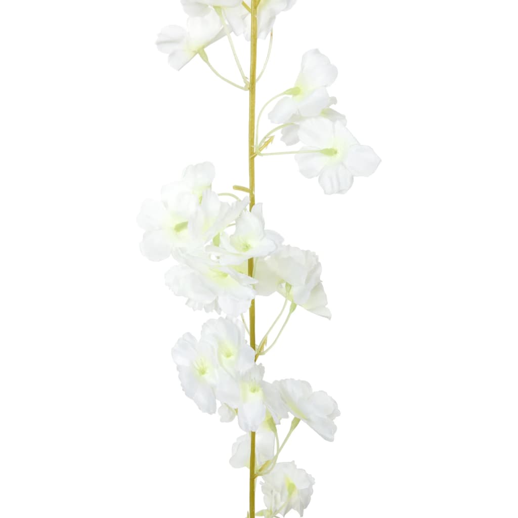 Christmas Flower Garlands 6 pcs White 180 cm