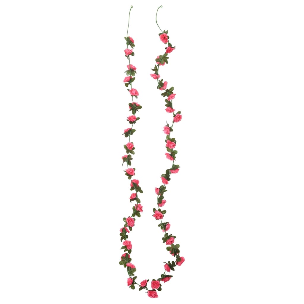 Christmas Flower Garlands 6 pcs Red Pink 240 cm