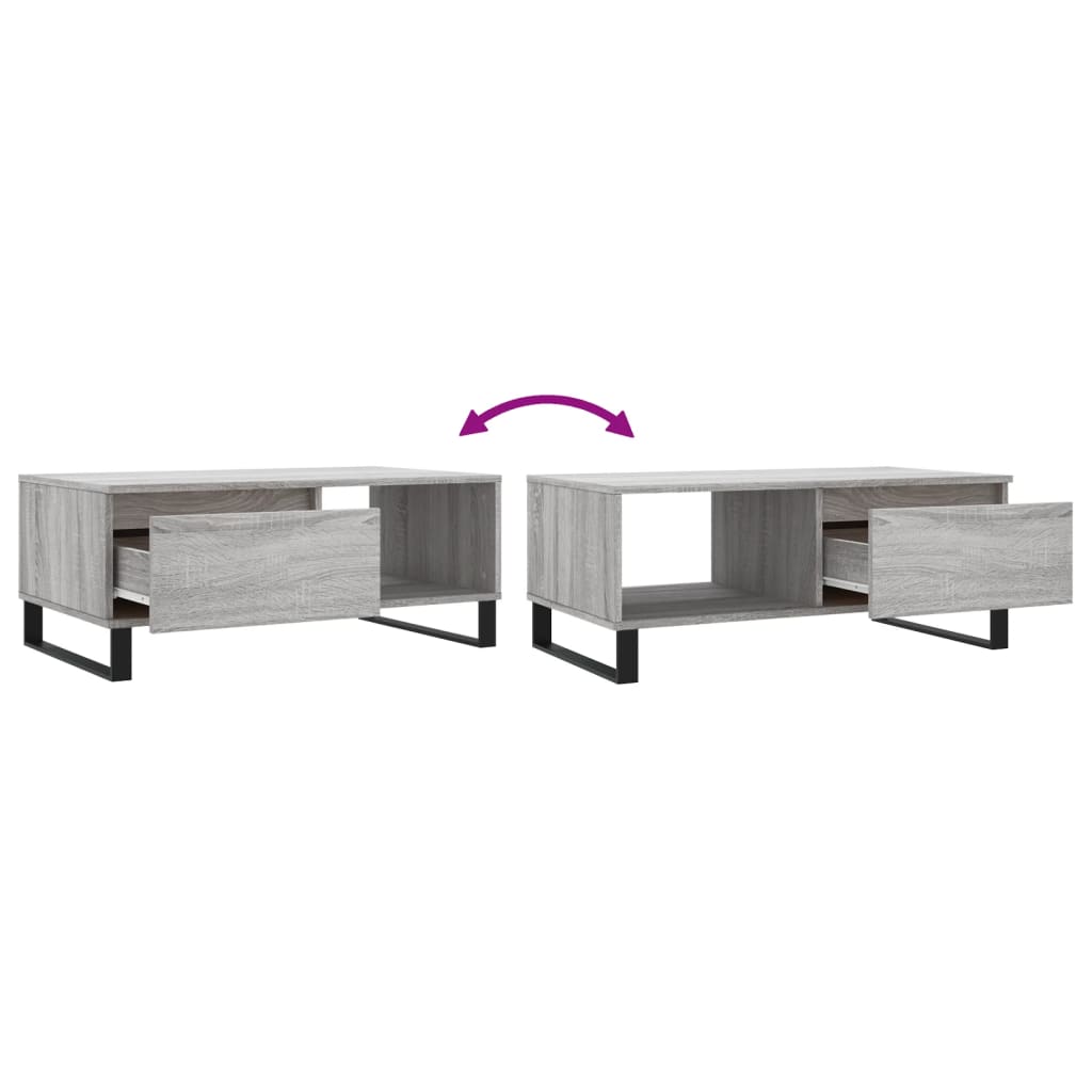 Coffee Table Grey Sonoma 90x50x36.5 cm Engineered Wood