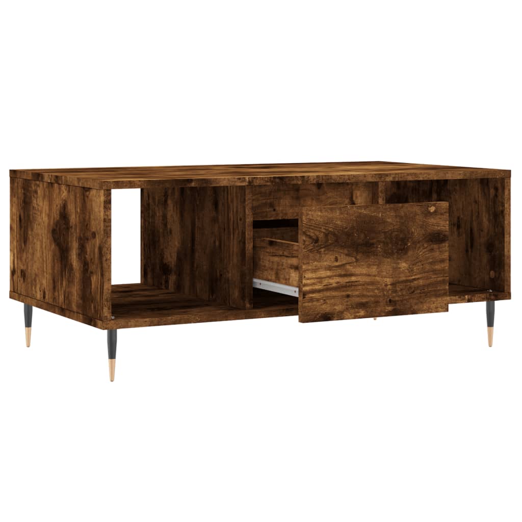 Coffee Table Smoked Oak 90x50x36.5 cm Engineered Wood