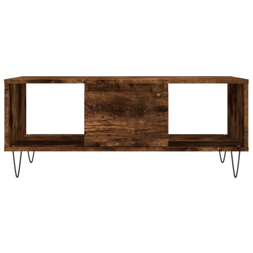 Coffee Table Smoked Oak 90x50x36.5 cm Engineered Wood