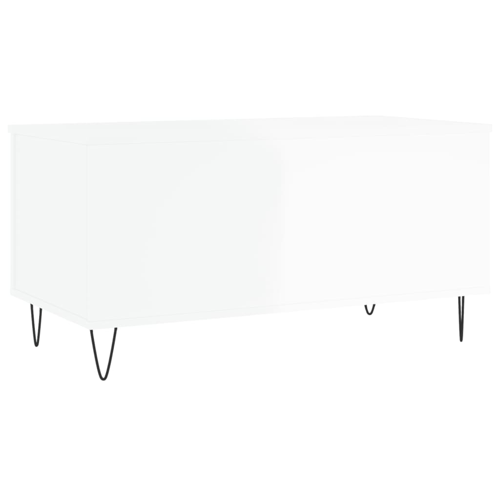 Coffee Table High Gloss White 90x44.5x45 cm Engineered Wood