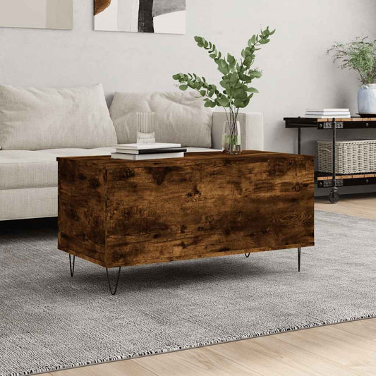 Coffee Table Smoked Oak 90x44.5x45 cm Engineered Wood