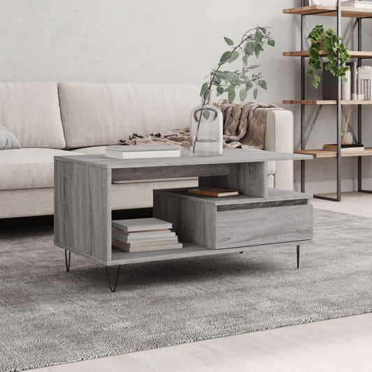 Coffee Table Grey Sonoma 90x49x45 cm Engineered Wood