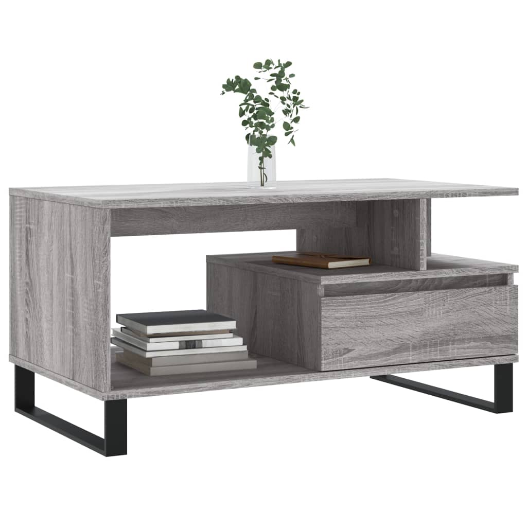Coffee Table Grey Sonoma 90x49x45 cm Engineered Wood