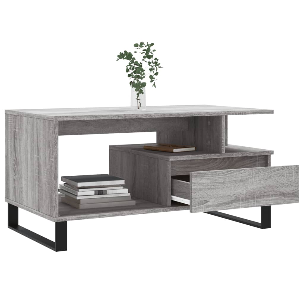 Coffee Table Grey Sonoma 90x49x45 cm Engineered Wood