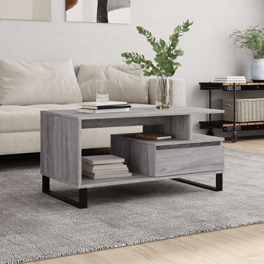 Coffee Table Grey Sonoma 90x49x45 cm Engineered Wood
