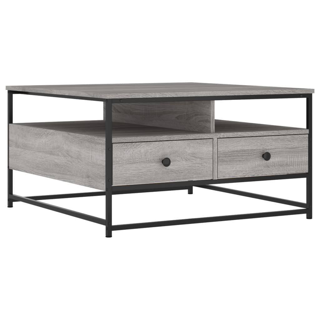 Coffee Table Grey Sonoma 80x80x45 cm Engineered Wood