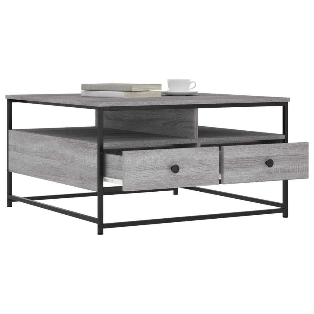 Coffee Table Grey Sonoma 80x80x45 cm Engineered Wood