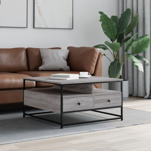 Coffee Table Grey Sonoma 80x80x45 cm Engineered Wood