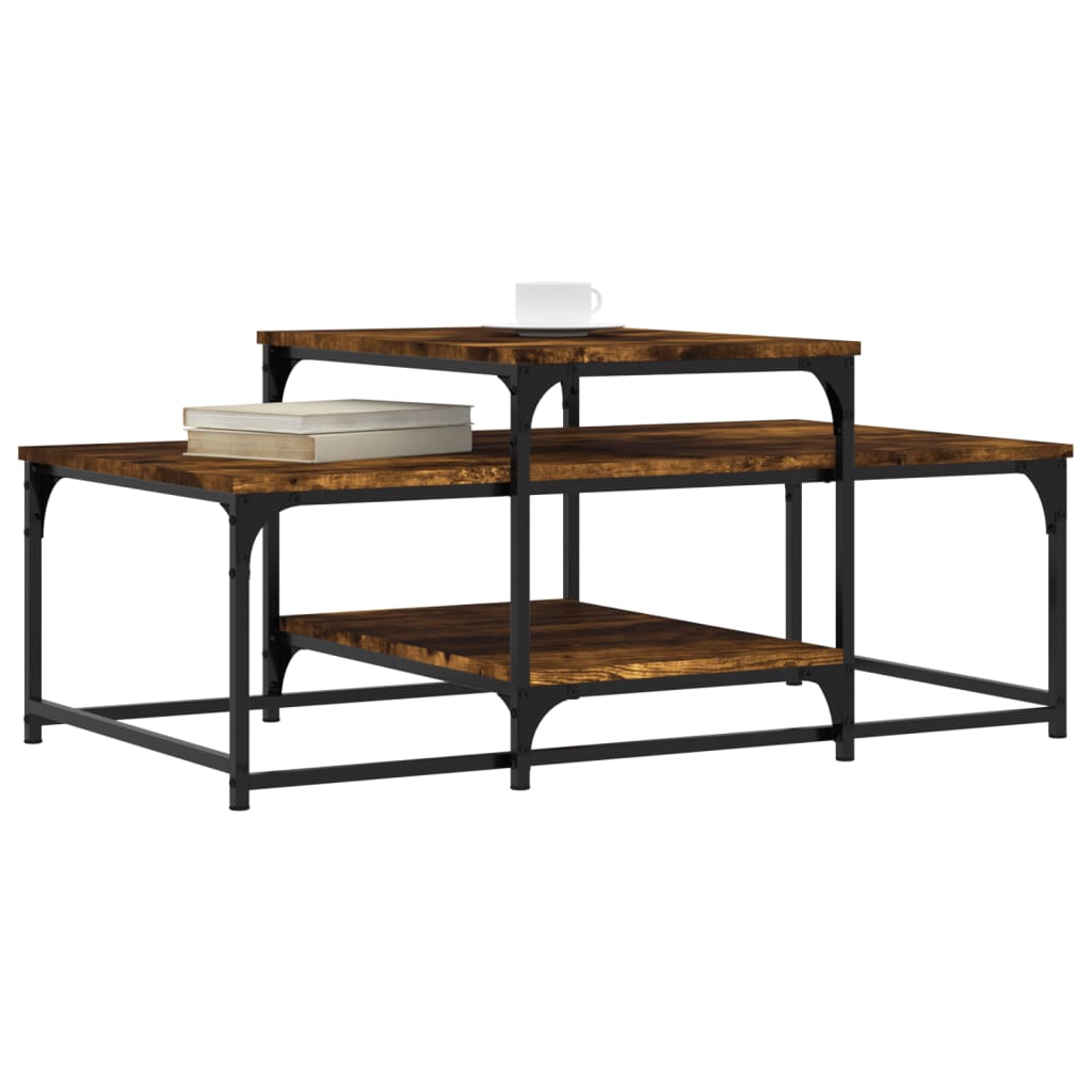 Coffee Table Smoked Oak 102x60x45 cm Engineered Wood