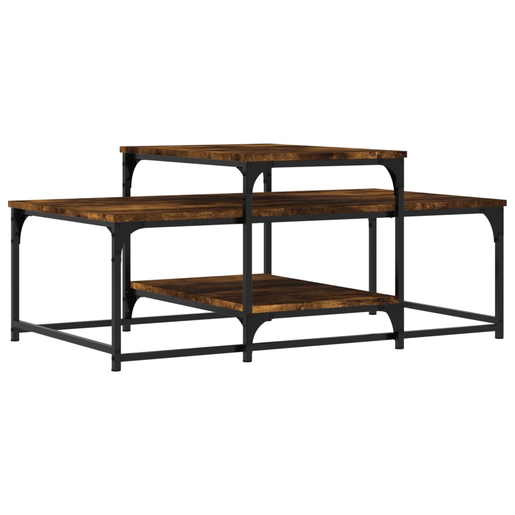 Coffee Table Smoked Oak 102x60x45 cm Engineered Wood
