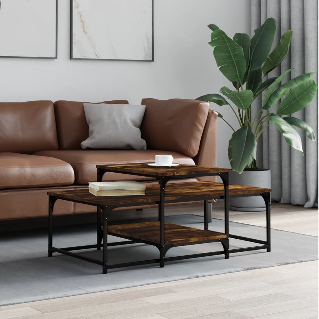 Coffee Table Smoked Oak 102x60x45 cm Engineered Wood