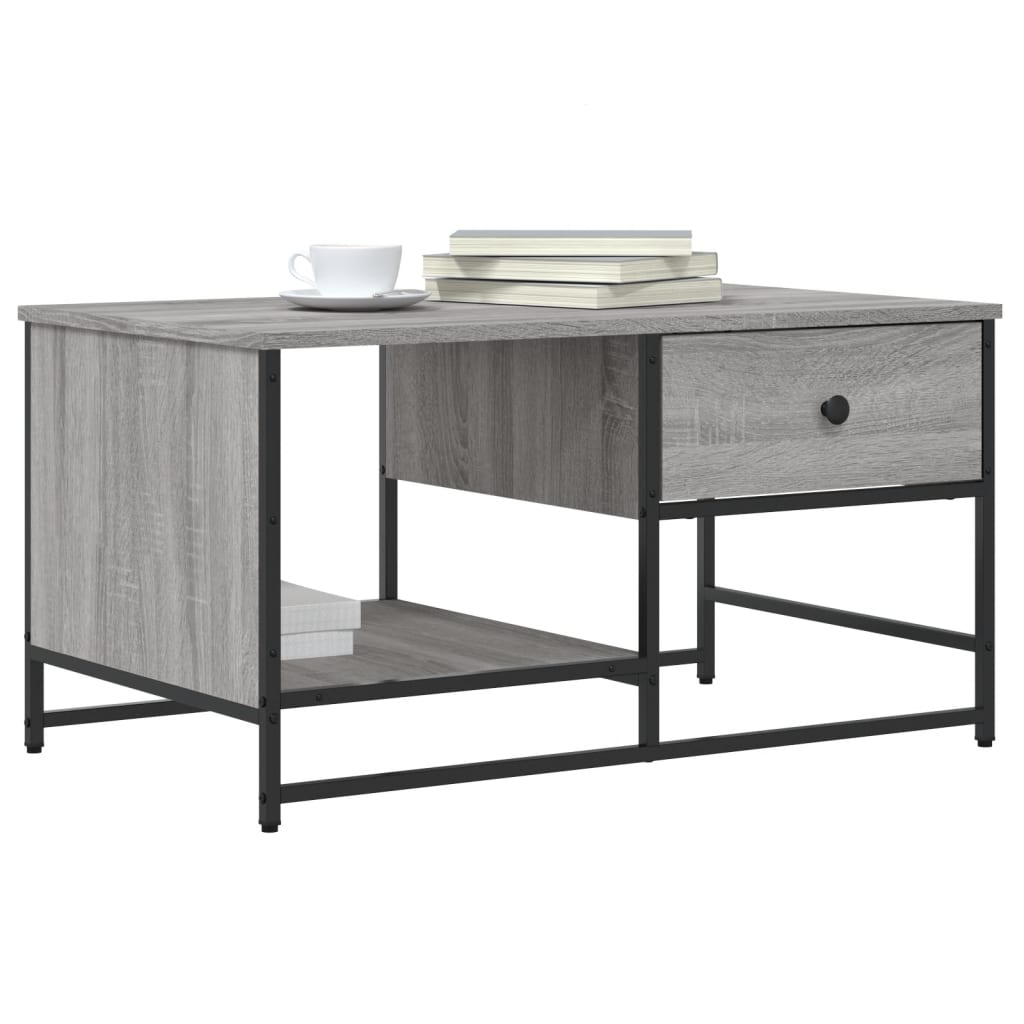 Coffee Table Grey Sonoma 85.5x51x45 cm Engineered Wood