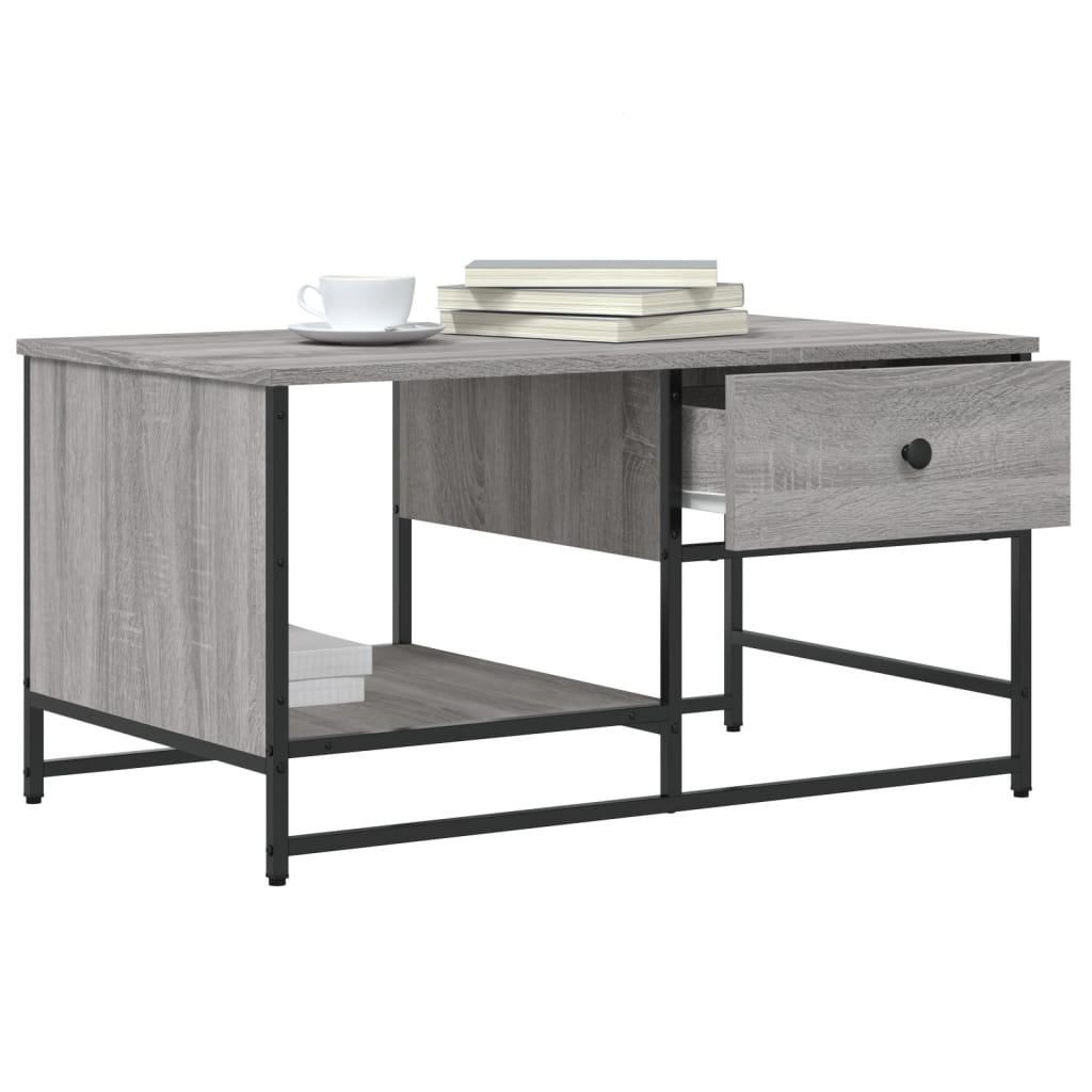Coffee Table Grey Sonoma 85.5x51x45 cm Engineered Wood