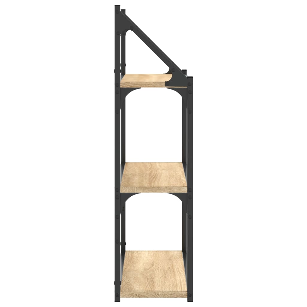 3-Tier Wall Shelf Sonoma Oak 60x21x78.5 cm Engineered Wood