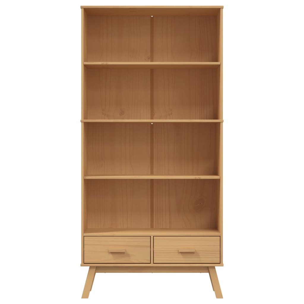 Bookcase 4-Tier OLDEN Brown Solid Wood Pine