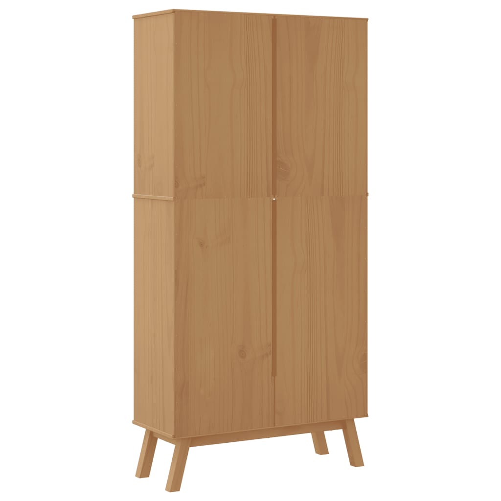 Bookcase 4-Tier OLDEN Brown Solid Wood Pine