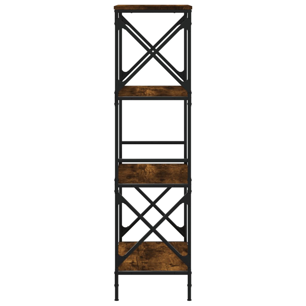 Bookcase 4-Tier Smoked Oak 59x35x132 cm Engineered Wood