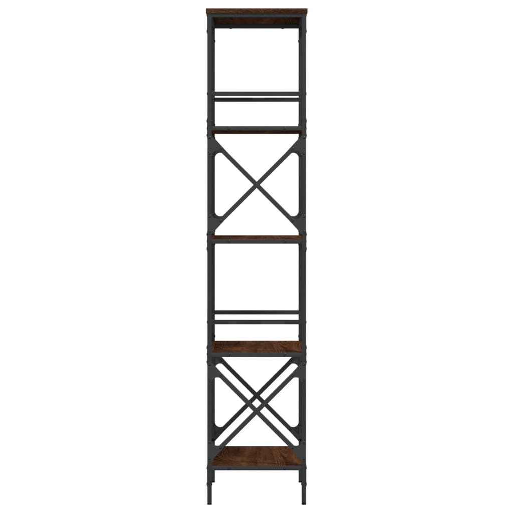 Bookcase 5-Tier Brown Oak 59x35x171 cm Engineered Wood