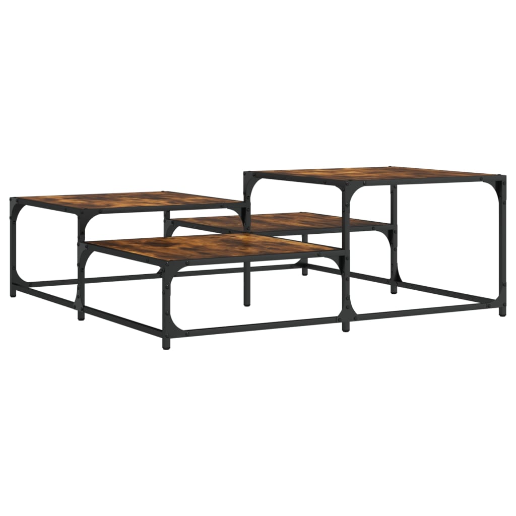 Coffee Table Smoked Oak 107x107x40 cm Engineered Wood