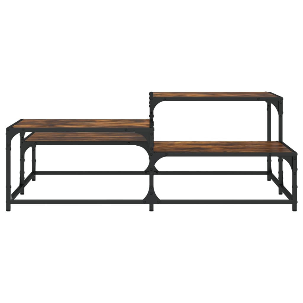 Coffee Table Smoked Oak 107x107x40 cm Engineered Wood