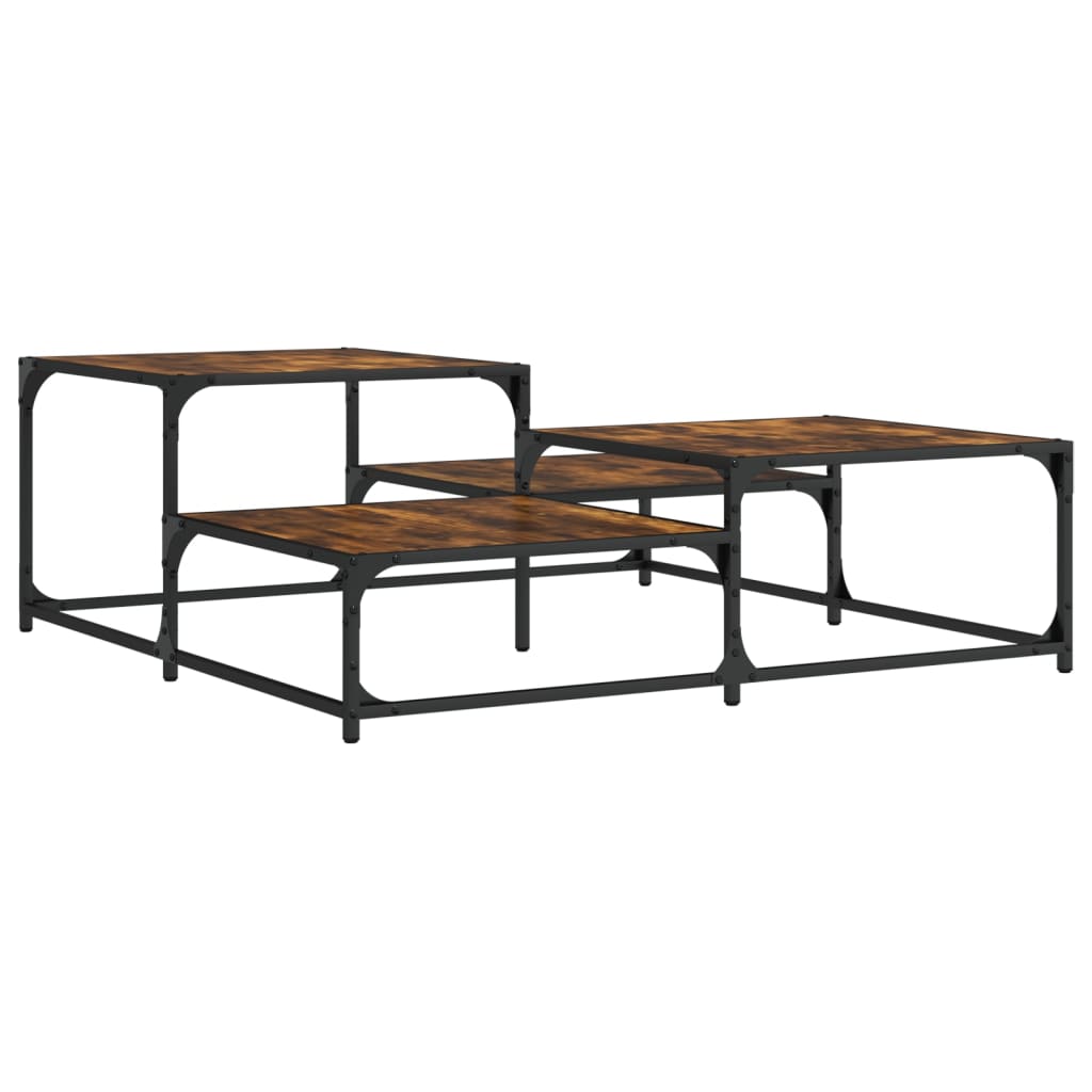 Coffee Table Smoked Oak 107x107x40 cm Engineered Wood