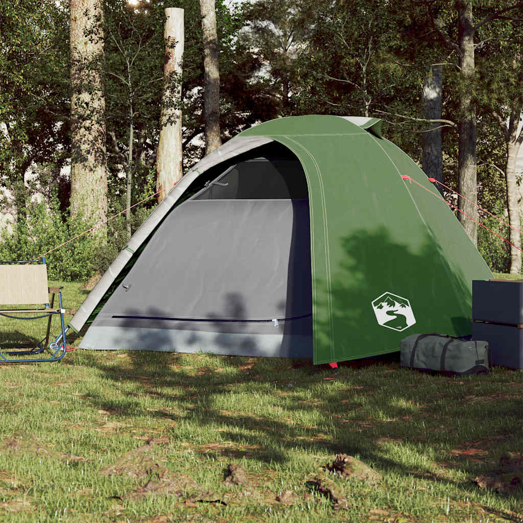 Camping Tent Dome 4-Person Green Waterproof