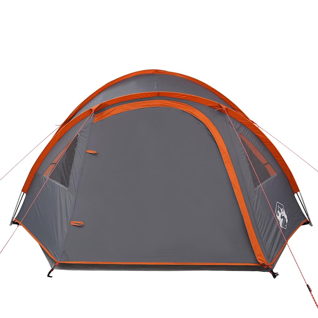 Camping Tent Dome 4-Person Orange Waterproof