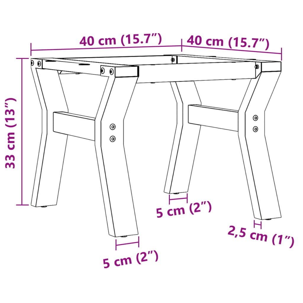 Coffee Table Legs Y-Frame 40x40x33 cm Steel