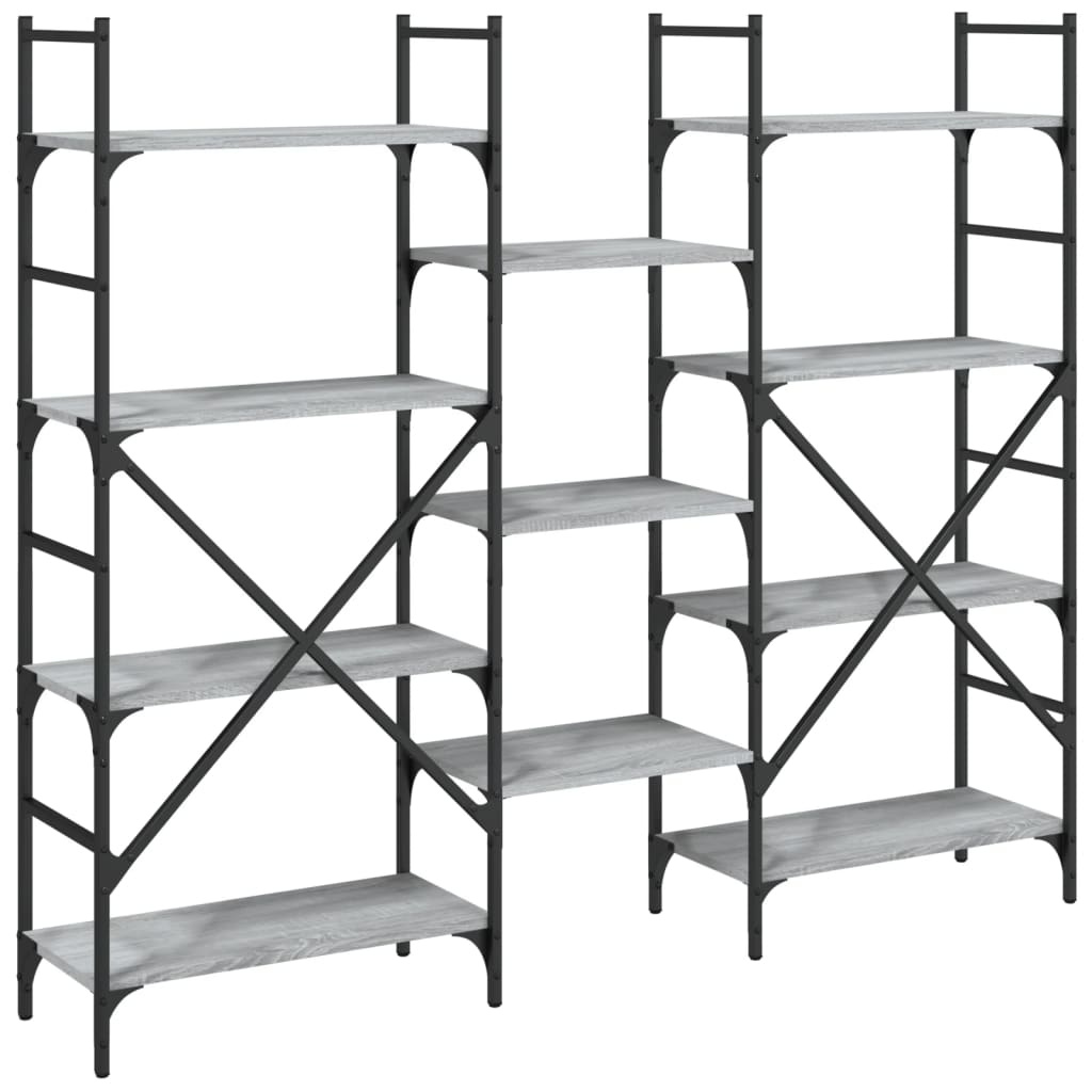 Bookshelf Grey Sonoma 160x28.5x136.5 cm Engineered Wood