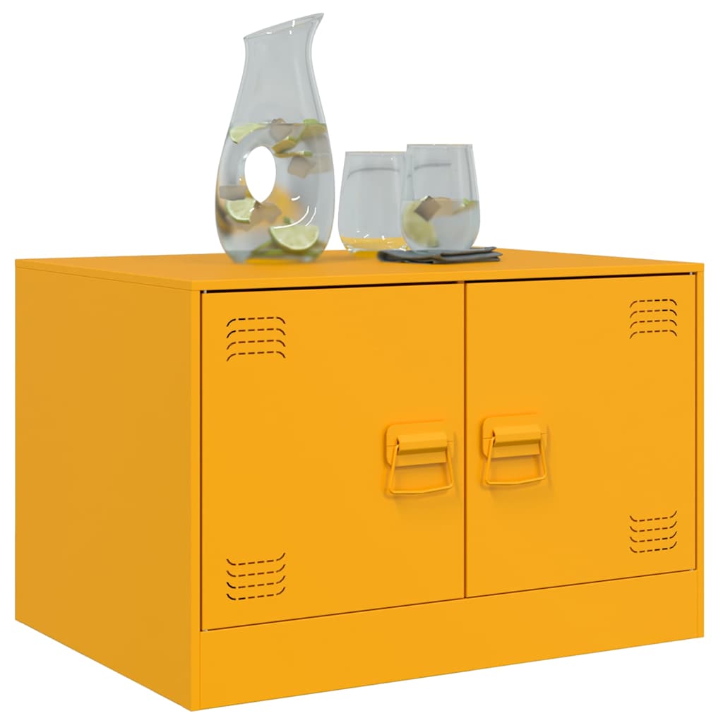 Coffee Table Mustard Yellow 67x50x44 cm Steel