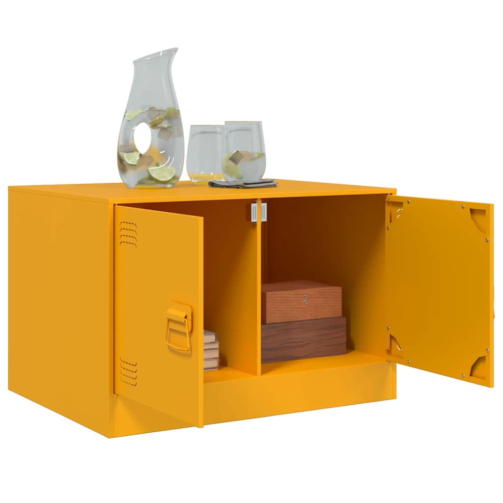 Coffee Table Mustard Yellow 67x50x44 cm Steel