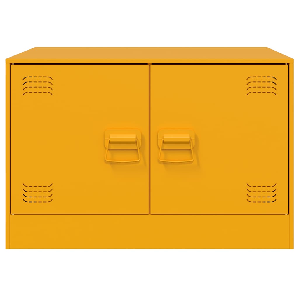 Coffee Table Mustard Yellow 67x50x44 cm Steel