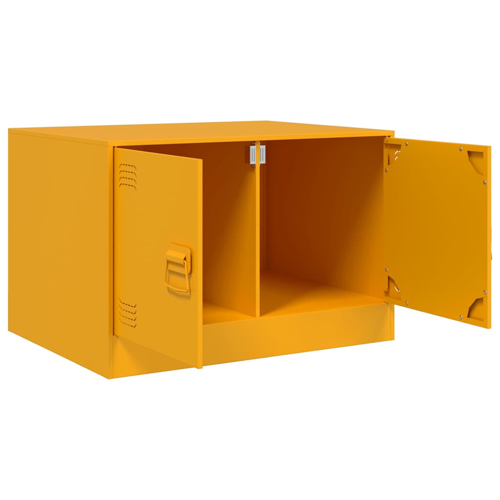 Coffee Table Mustard Yellow 67x50x44 cm Steel
