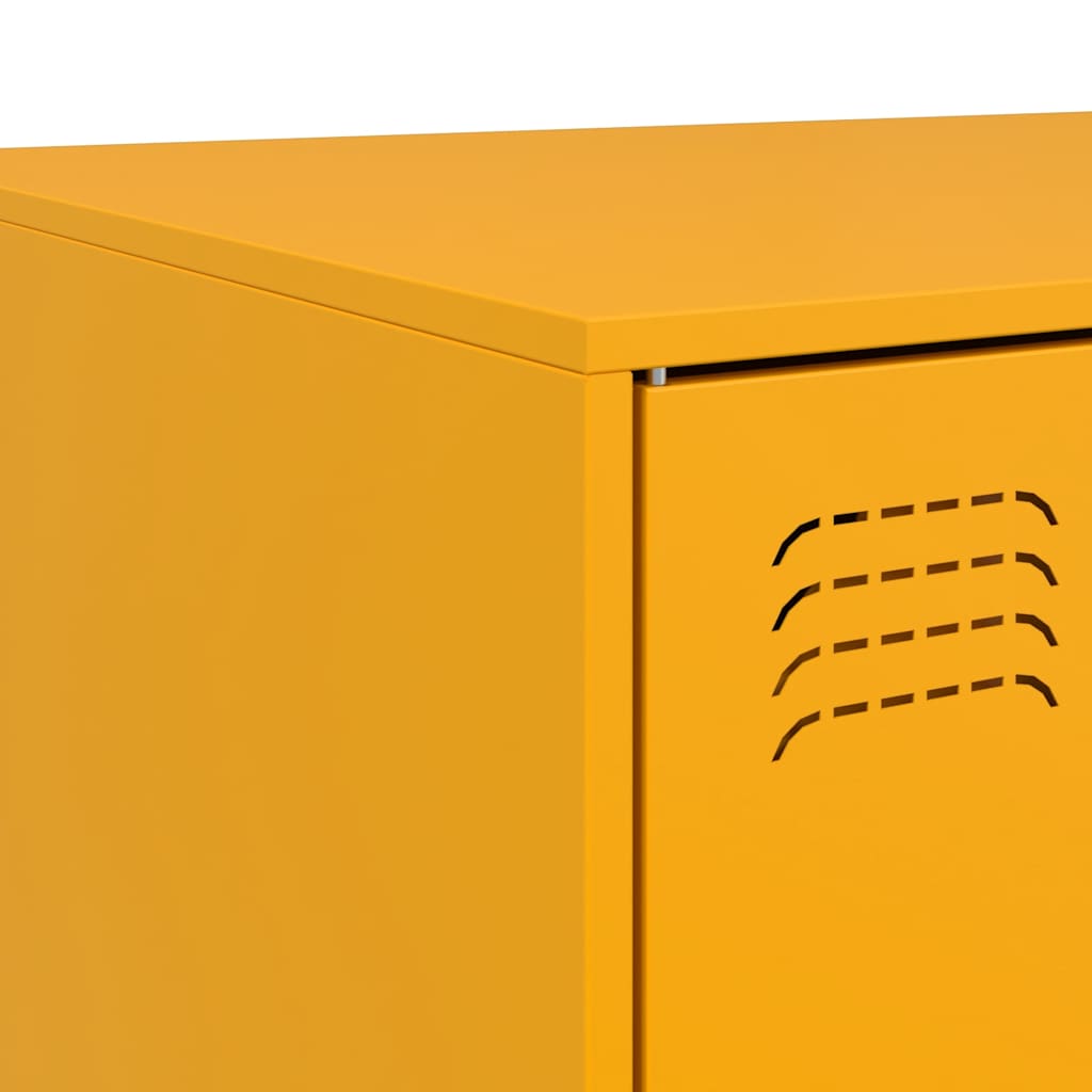 Coffee Table Mustard Yellow 67x50x44 cm Steel