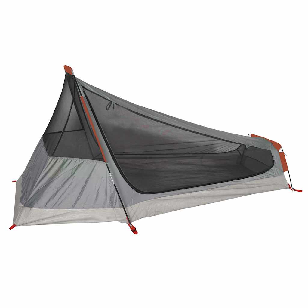 Camping Tent Tunnel 1-Person Grey and Orange Waterproof