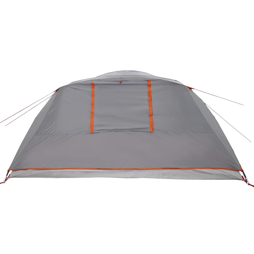 Camping Tent Cabin 4-Person Grey and Orange Waterproof