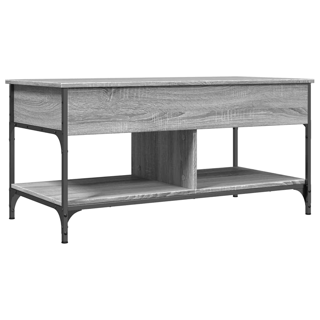Coffee Table Grey Sonoma 100x50x50 cm Engineered Wood and Metal
